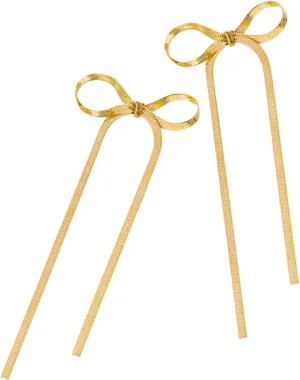 1 Pair Bow Earrings for Women Dangle Statement Earrings for Elegant Occasions Minimalist Design for Everyday Wear