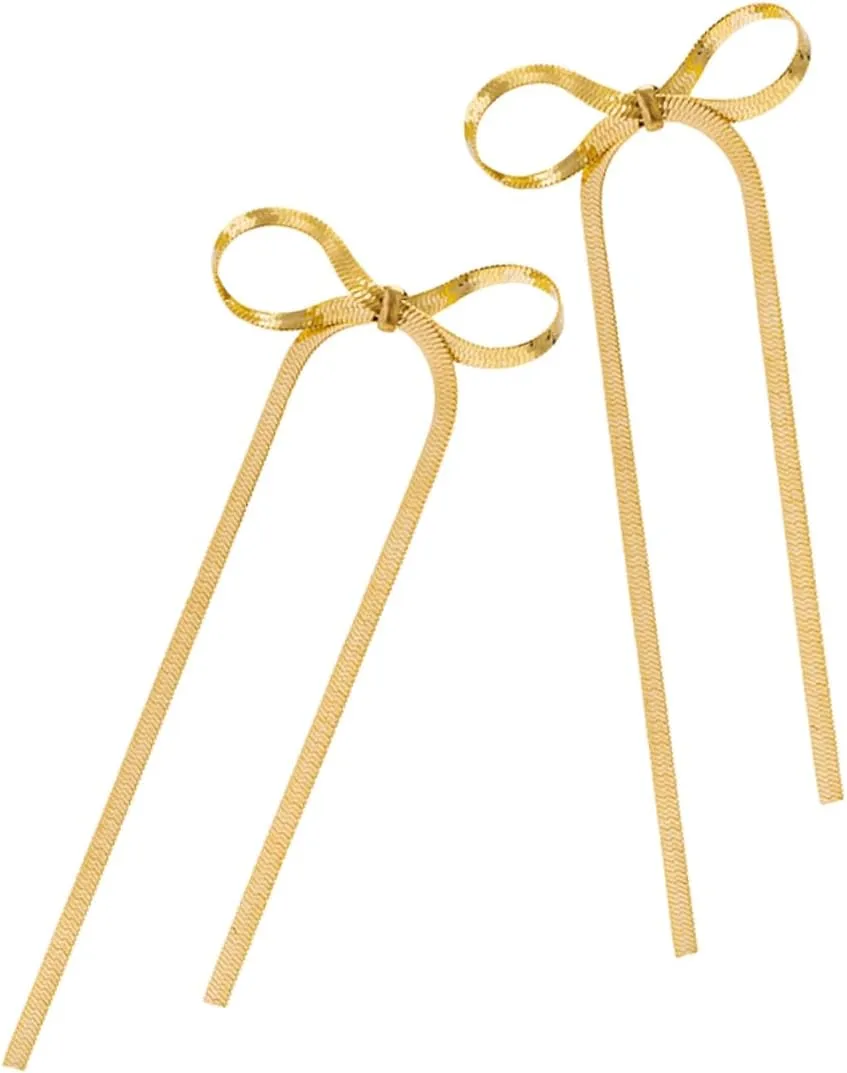 1 Pair Bow Earrings for Women Dangle Statement Earrings for Elegant Occasions Minimalist Design for Everyday Wear