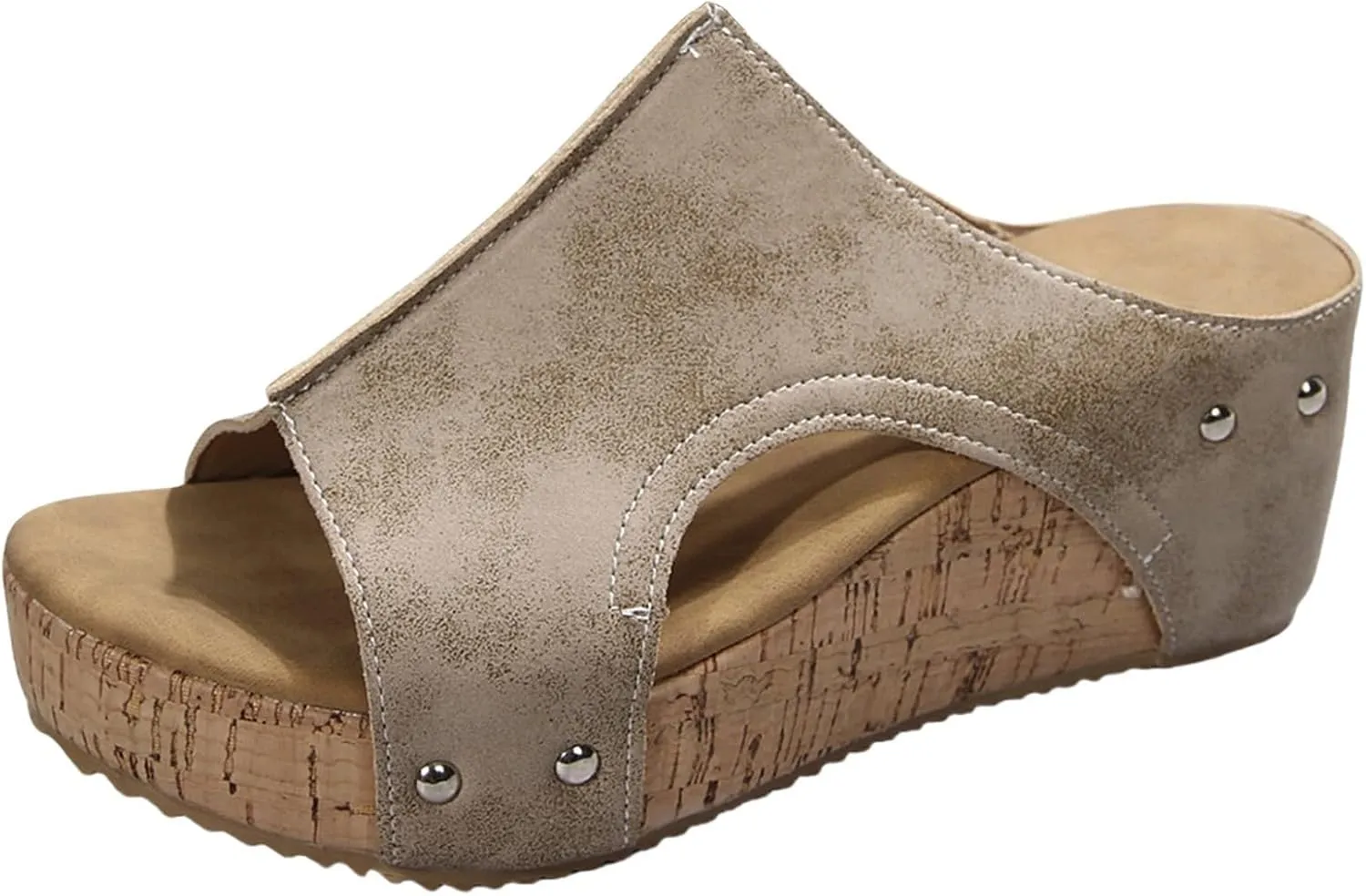 2025 Summer Sandals for Women,Women's Orthopedic Arch Support Wedge & Platform Chunky Heels, Beach Dressy Casual Walking Shoes,Slip On Sandals,Comfortable Wide Width Walking Dress Shoes