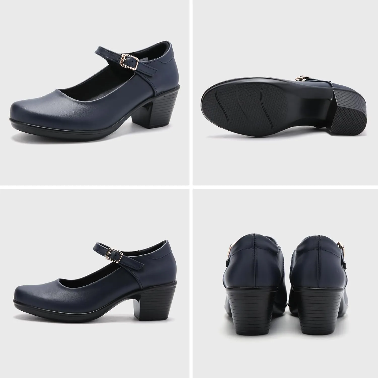 2025 Women's Mary Jane High Heels Pumps, Chunky 2-Inch Heel, Comfortable Dress Shoes for Work, Casual and Office Business, Zapatos para Mujer de Vestir