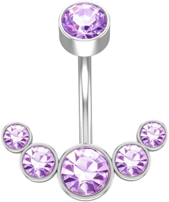 2Pc Sexy Belly Ring Rose Gold Black Surgical Steel Women Crystal Belly Button Piercing Zircon Navel Piercing Bar Jewelry (Metal Color : 1)