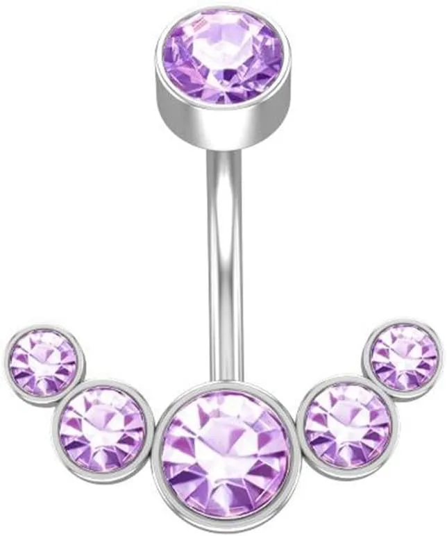 2Pc Sexy Belly Ring Rose Gold Black Surgical Steel Women Crystal Belly Button Piercing Zircon Navel Piercing Bar Jewelry (Metal Color : 1)