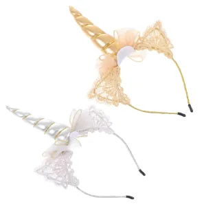 2Pcs Unicorn Hair Hoops for Lovely Party Headbands Cosplay Accessories Delicate Design with Unique Details for Birthday Parties and Performances