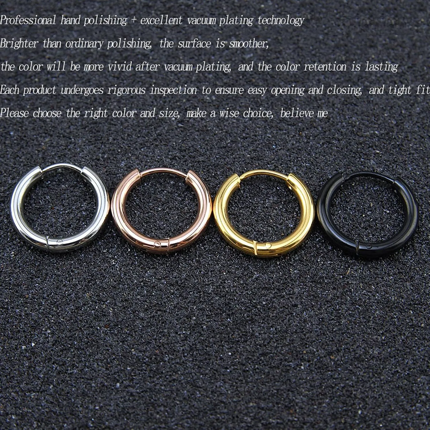 316L Surgical Stainless Steel Huggie Hoop Earrings 6mm 8mm 10mm 11mm 12mm 14mm Hypoallergenic Earrings Hoop Cartilage Helix Lobes Hinged Sleeper Earrings For Men Women