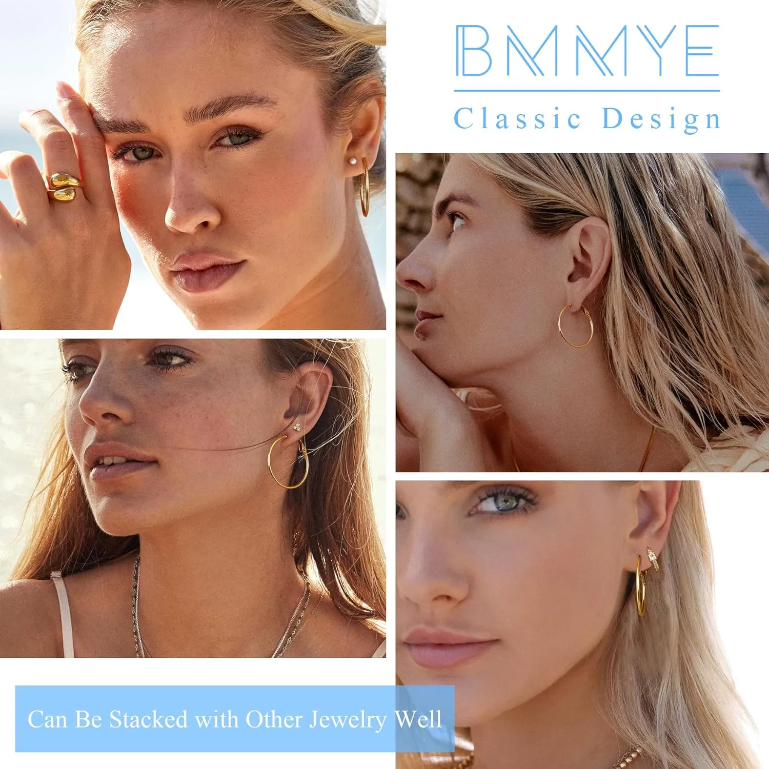 5-10 Pairs Small Gold Silver Hoop Earrings for Women, Stainless Steel Earrings Set Mens Lightweight Thin Hypoallergenic Nickel Free Small Earings