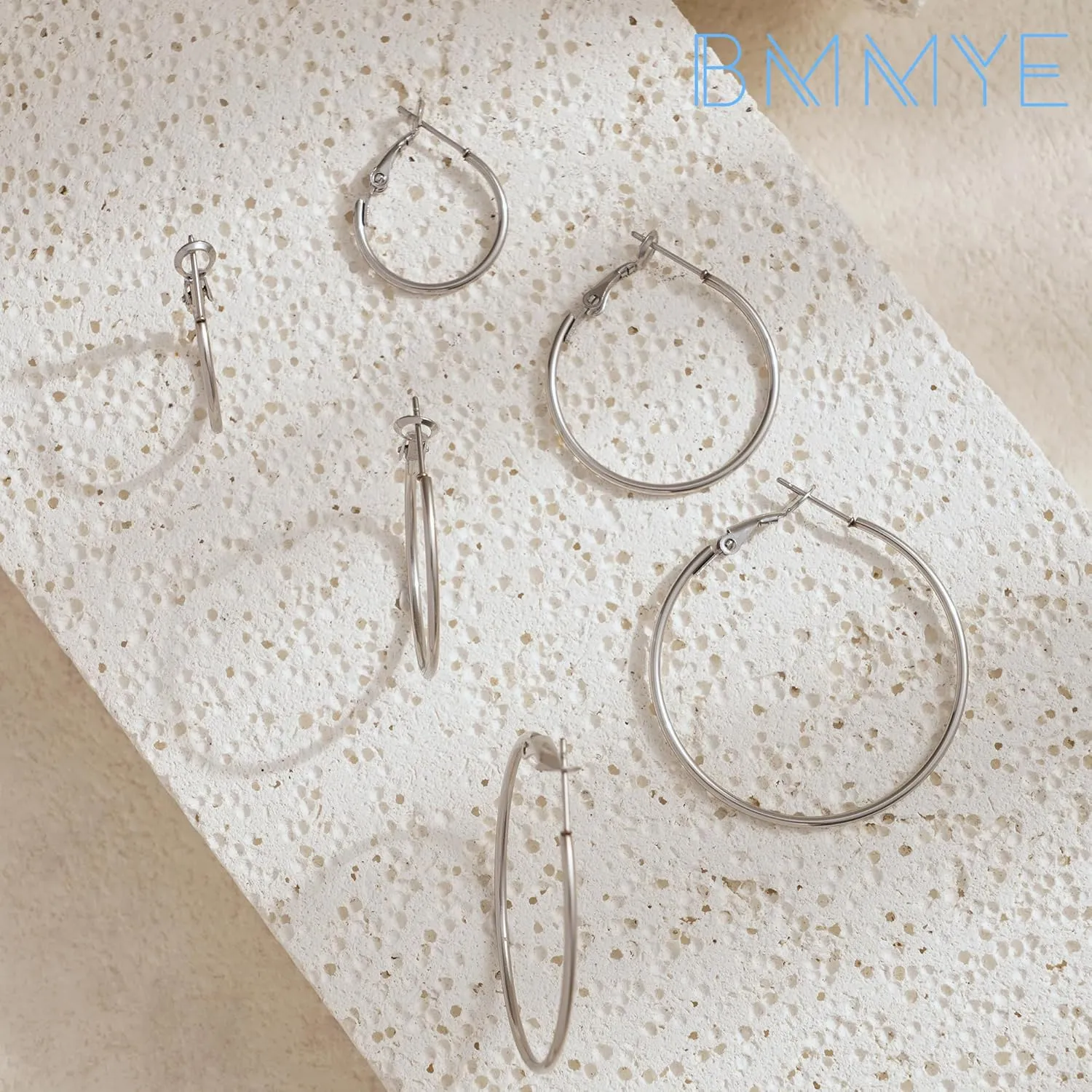 5-10 Pairs Small Gold Silver Hoop Earrings for Women, Stainless Steel Earrings Set Mens Lightweight Thin Hypoallergenic Nickel Free Small Earings