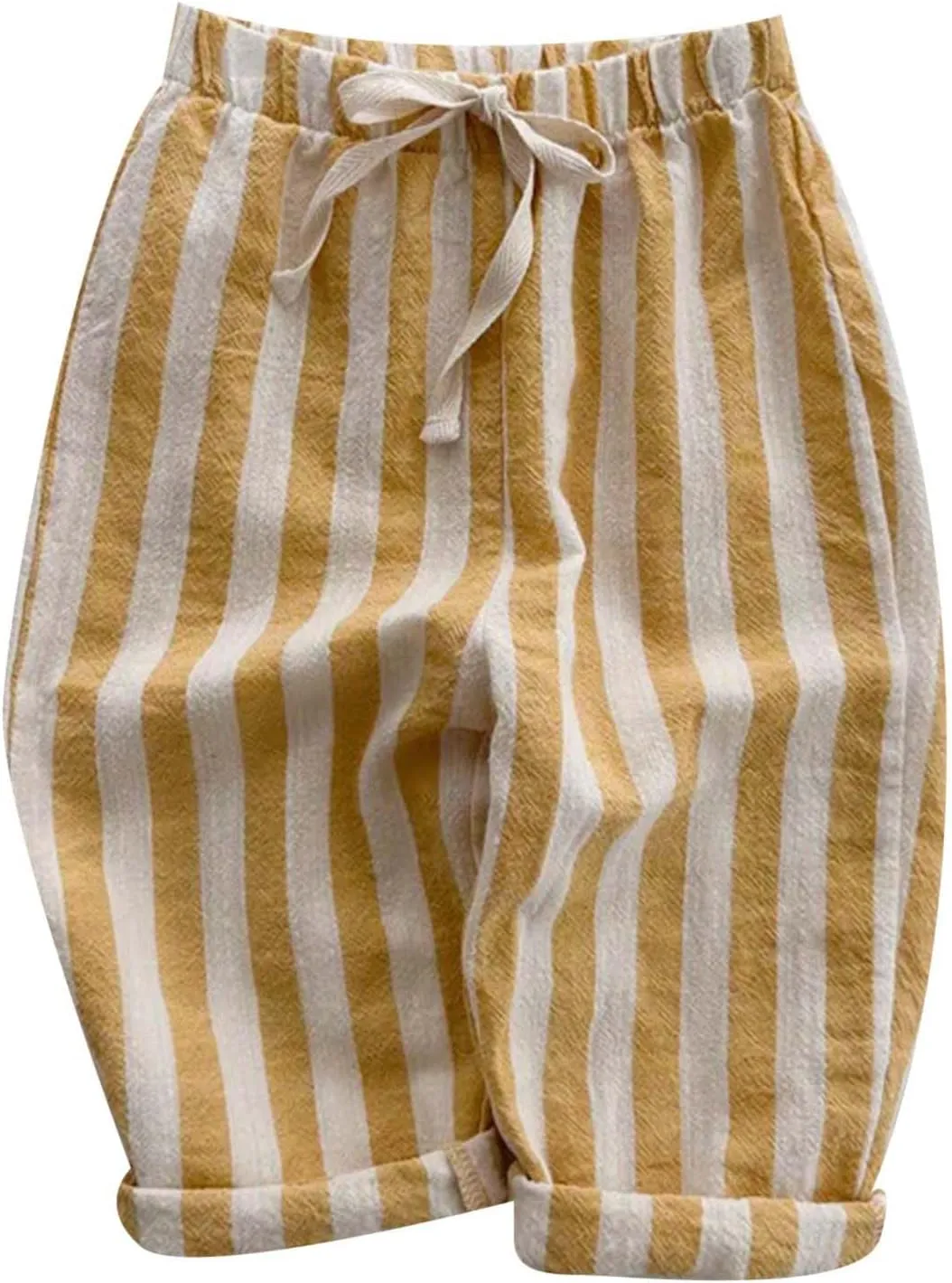 Baby Boys Striped Pull-on Jogger Pants Kids Harem Pants Classic Fit Elastic Waist Toddler Bloomer Long Pants