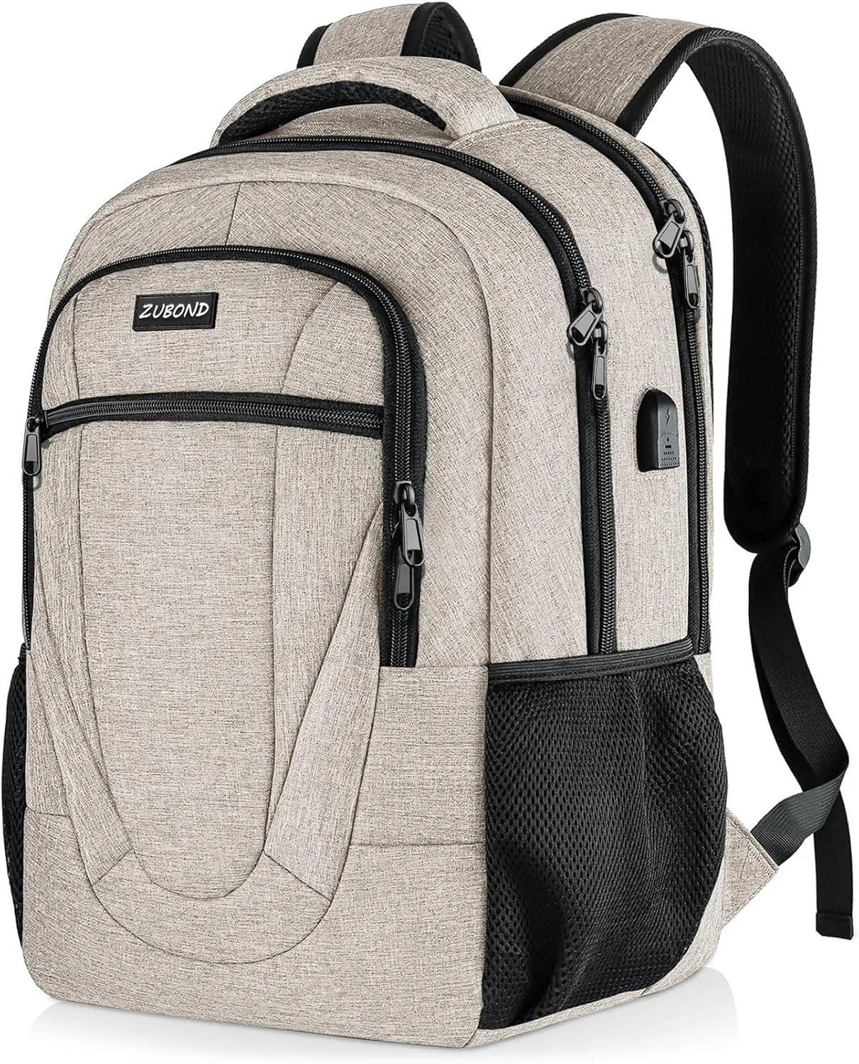 Backpack for Men and Women, School Backpack for Teen Boys, Business Travel 15.6 Inch Laptop Backpack with USB Charging Port, Water Resistant Slim Sturdy College Computer Bag Gift