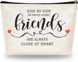 Best Friends Christmas Gifts for Women Bestie Makeup Bag for Sister Friend Travel Cosmetic Bags for Women Sisters Birthday Gift for Besties Long Distance Friendship Gifts for Girls Friend Toiletry Bag