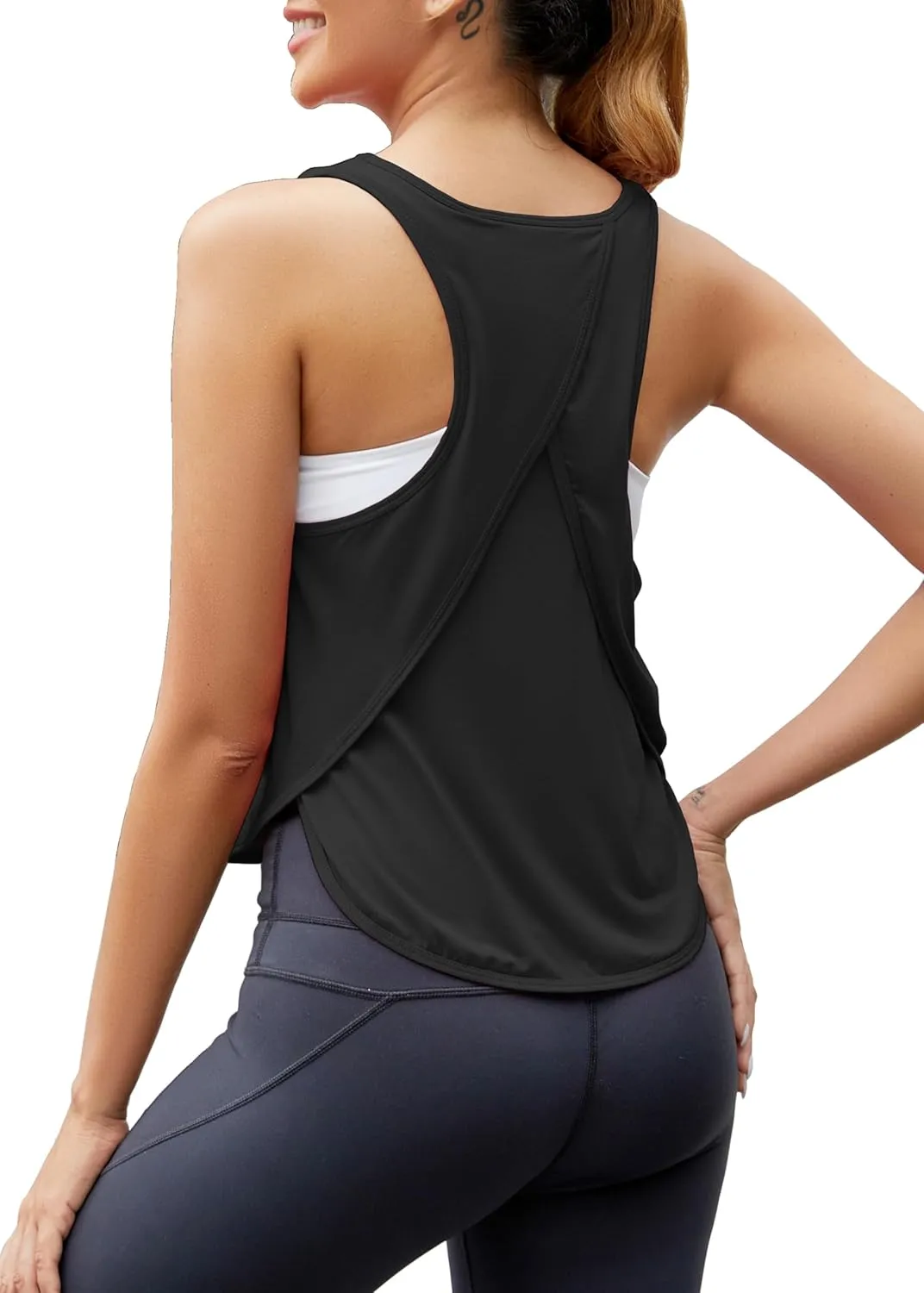 Bestisun Workout Tops for Women Racerback Running Tanks Sleeveless Yoga Shirts