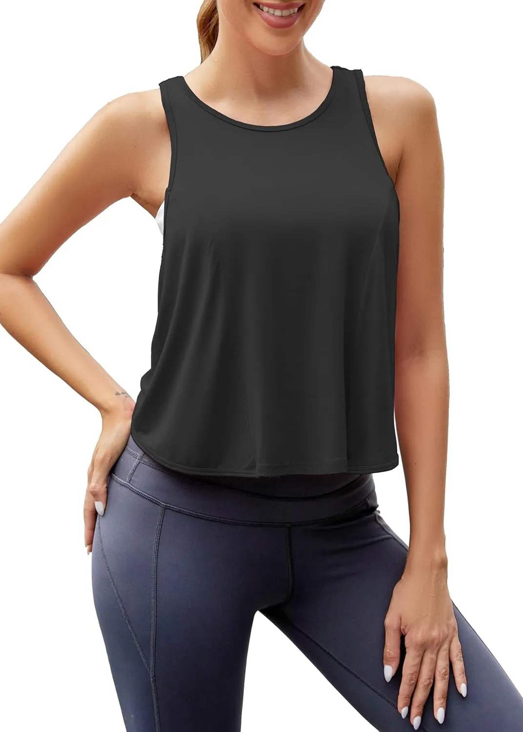 Bestisun Workout Tops for Women Racerback Running Tanks Sleeveless Yoga Shirts