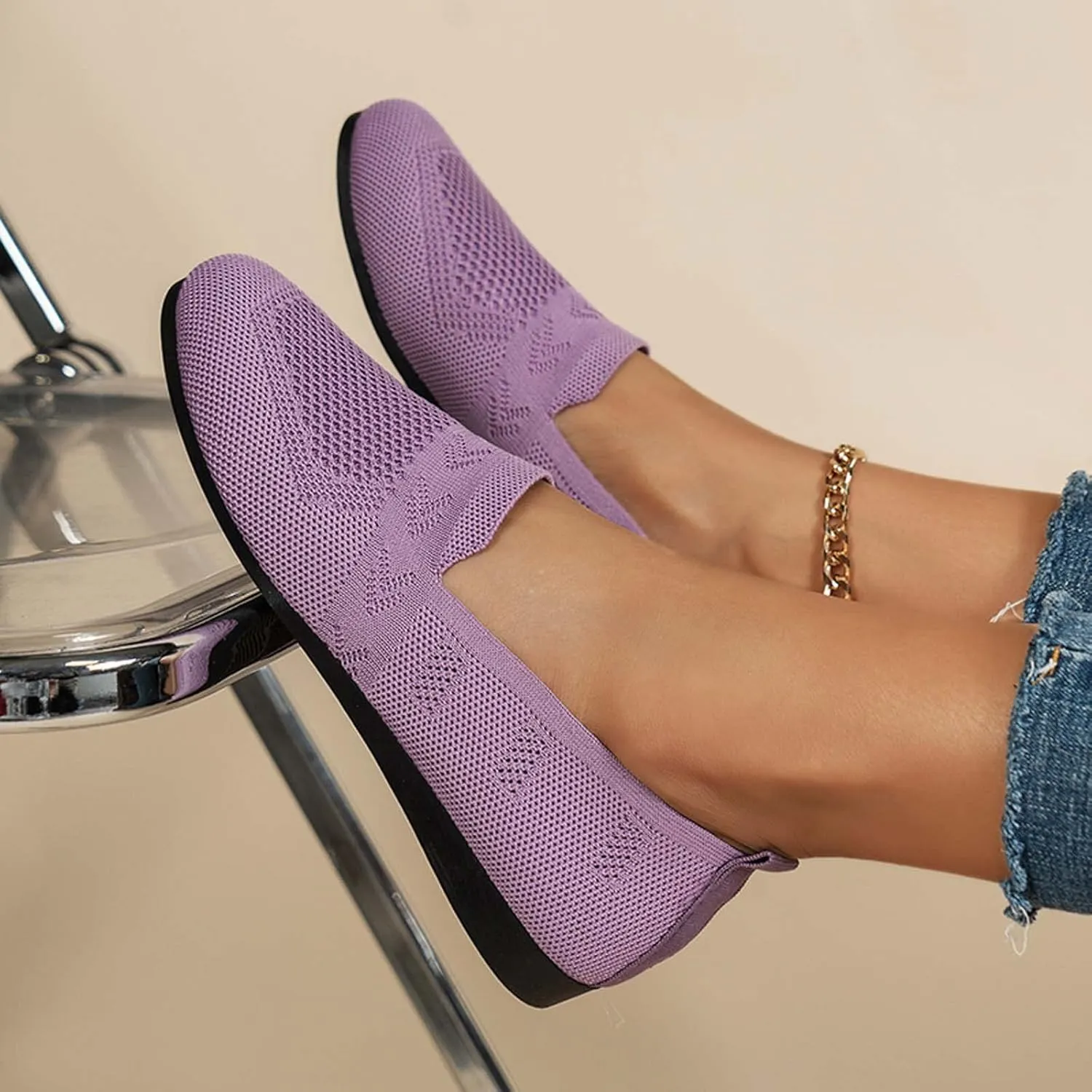 Black Loafers for Women Comfortable Pointed Toe Memory Foam Women's Dressy Shoes Fashion Hiking Workout Sneakers