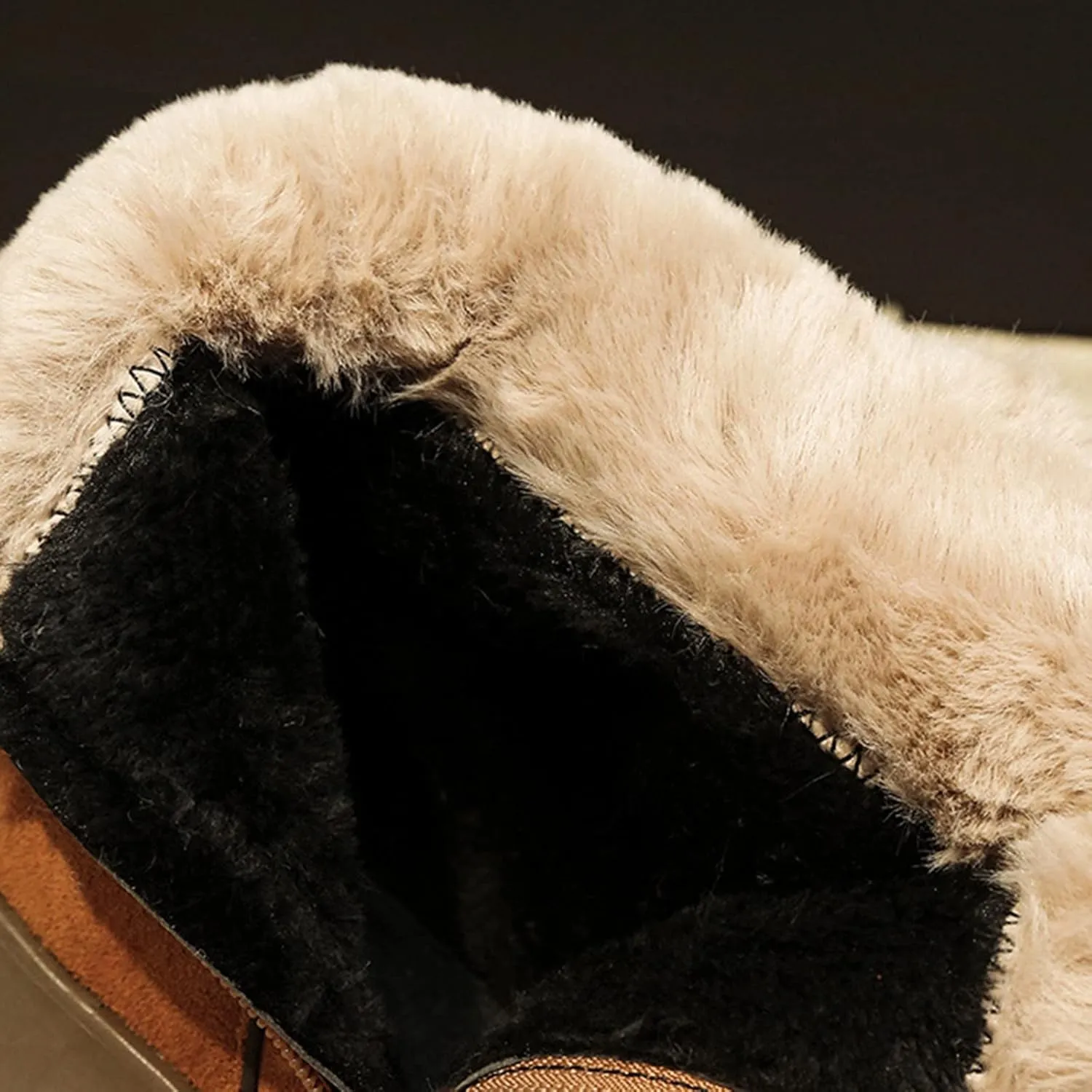 Black Snow Boots for Women Mid Calf Women's Tall Waterproof Winter Boots Winter Shoes for Women Waterproof Snow Non Slip Garden Boots for Women Waterproof Slip on Botas De Frio Para Mujer Con Tacon