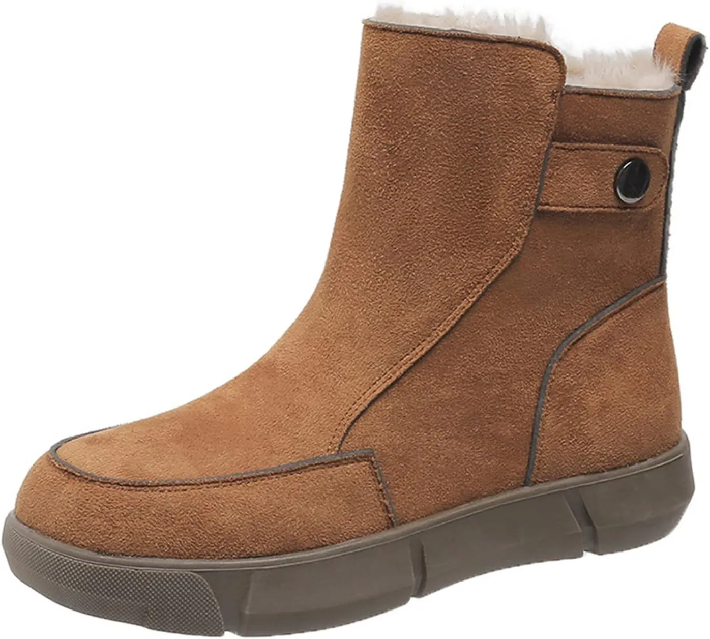 Black Snow Boots for Women Mid Calf Women's Tall Waterproof Winter Boots Winter Shoes for Women Waterproof Snow Non Slip Garden Boots for Women Waterproof Slip on Botas De Frio Para Mujer Con Tacon