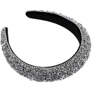 Boho Rhinestone Headband Shiny Hairband for Women Baroque Headband Size Hair Band for Parties and Banquets