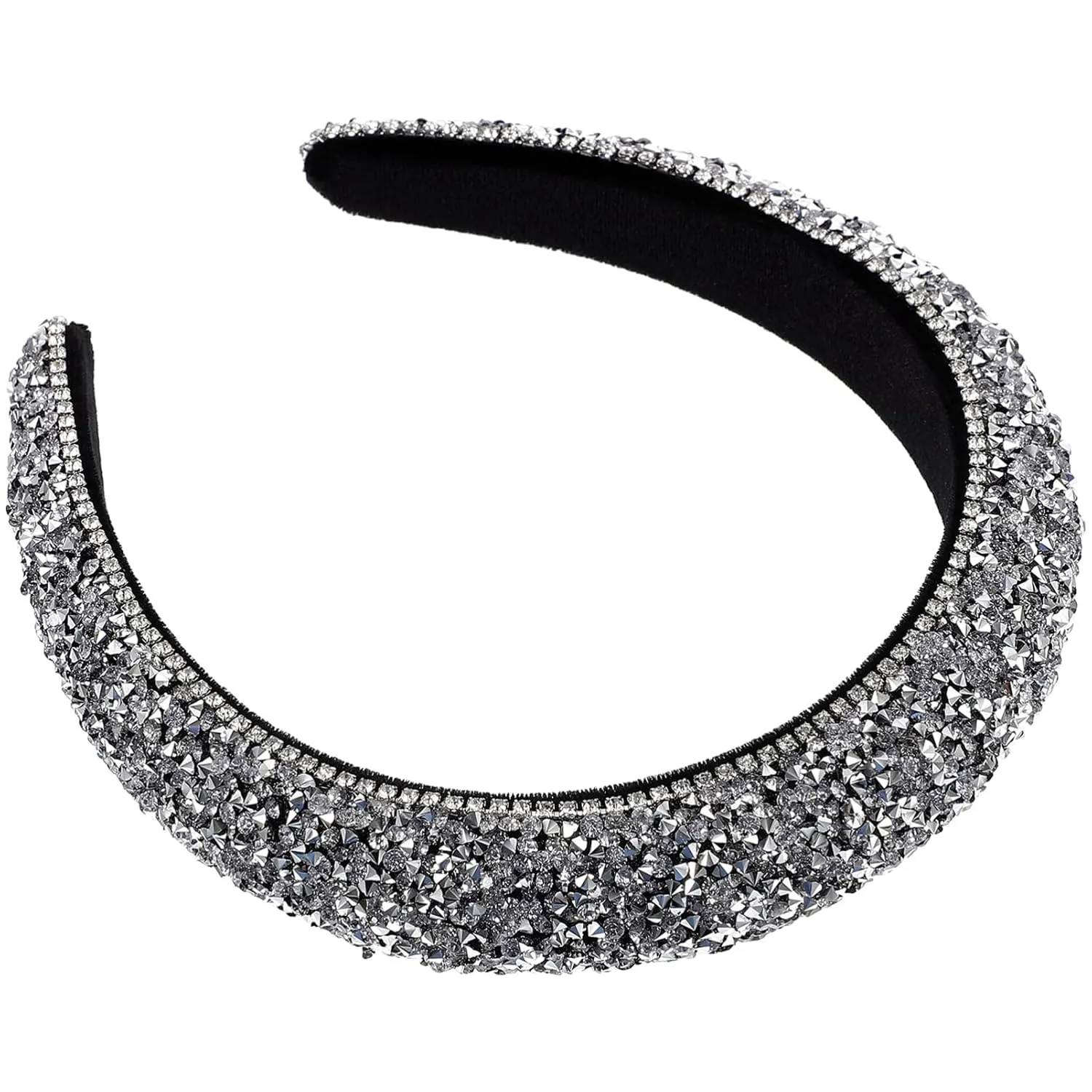 Boho Rhinestone Headband Shiny Hairband for Women Baroque Headband Size Hair Band for Parties and Banquets