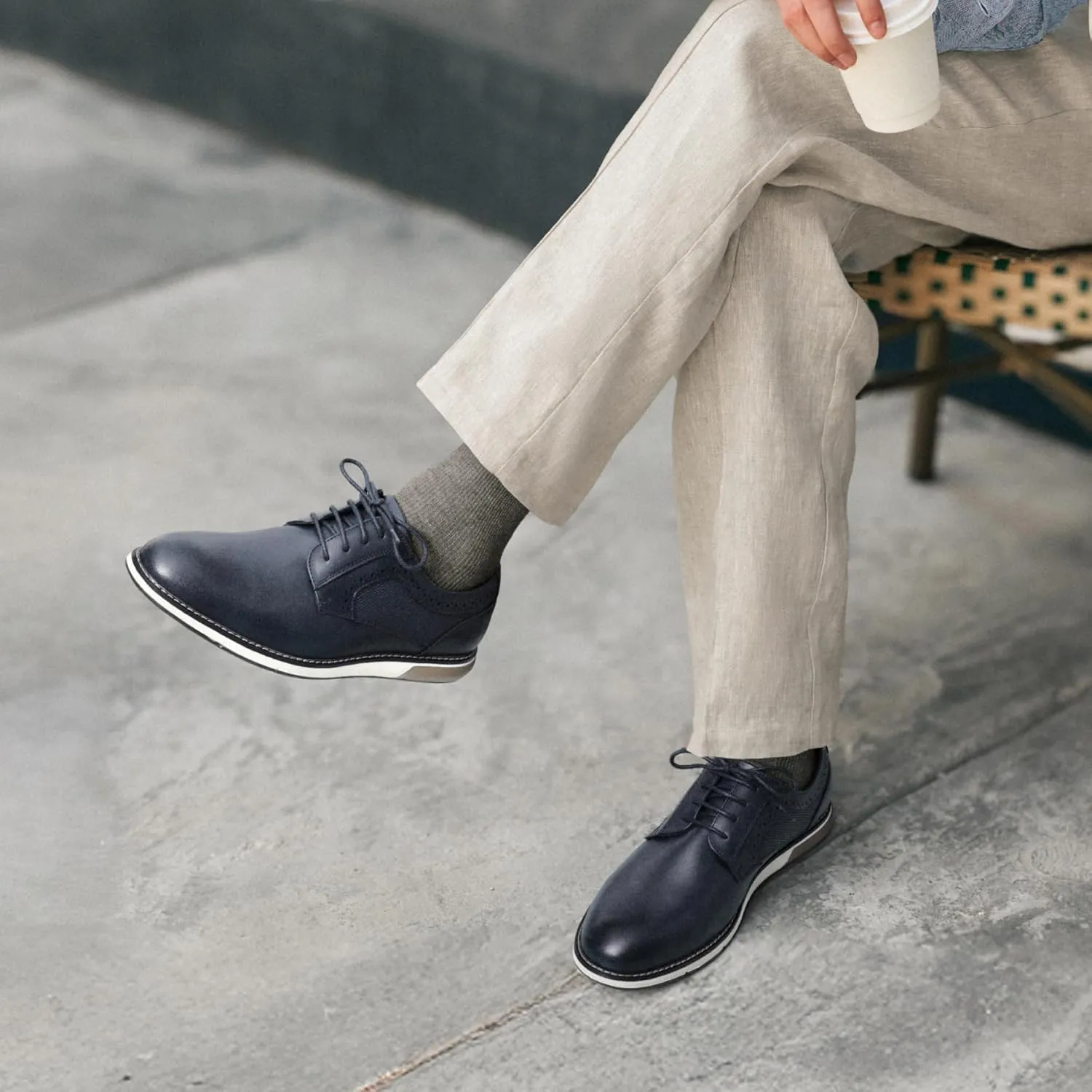 Bruno Marc Men's Plain Toe Oxford Shoes Business Formal Derby Dress Sneakers Crossflex GentEdge