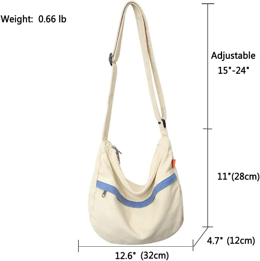 Canvas Tote Bag for Women Men Unisex Purses Women's Crossbody Handbags Hobo Shoulder Bag for Teen Girls