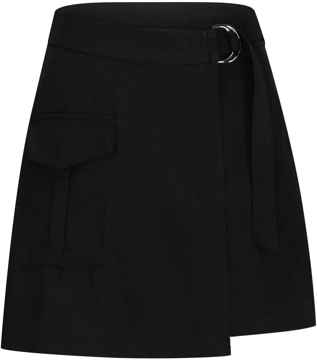 Cargo Skirts Women High Waisted Skirts Dressy Casual Skirts Tummy Control Summer Skorts Golf Skirts with Pockets