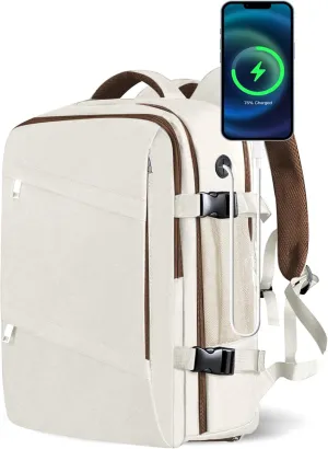 Carry on Backpack Extra Large Travel Backpack fits 17inch Laptop Flight Approved Carry on Bag for Men Women Luggage Daypack (Khaki, Extra Large)