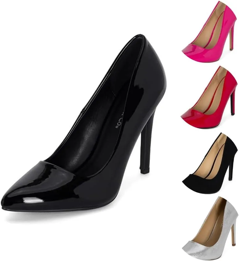 Chariot & Co: Mall- Womens Closed Toe High Heels Dress Pointed Toe Wedding Stiletto Pump Shoes - 4" Heel