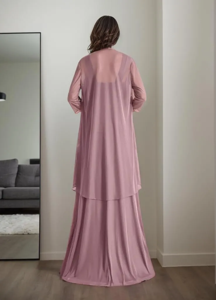 Chiffon Mother of The Bride Dresses with Jacket 2 Pieces Formal Dress for Women Long Evening Gown