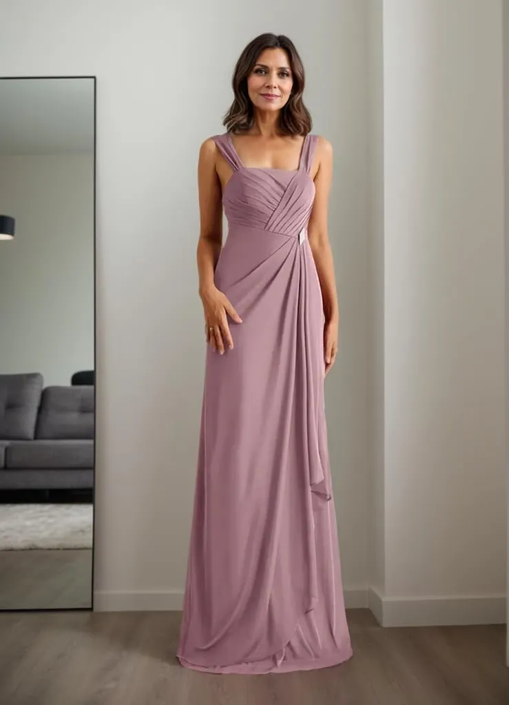 Chiffon Mother of The Bride Dresses with Jacket 2 Pieces Formal Dress for Women Long Evening Gown