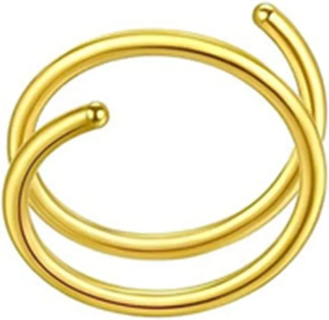 Clear Nose Rings for Work 18g Ring Piercing For Women Nose Jewelry Hoop Nose Spiral Hoop Nose 1PC For Piercing