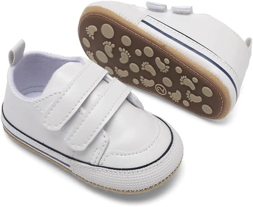 Clowora Baby Boys Girls Shoes Non-Slip Rubber Sole Sneakers Infant First Walking Toddler Crib Shoes Newborn Loafers Flats.