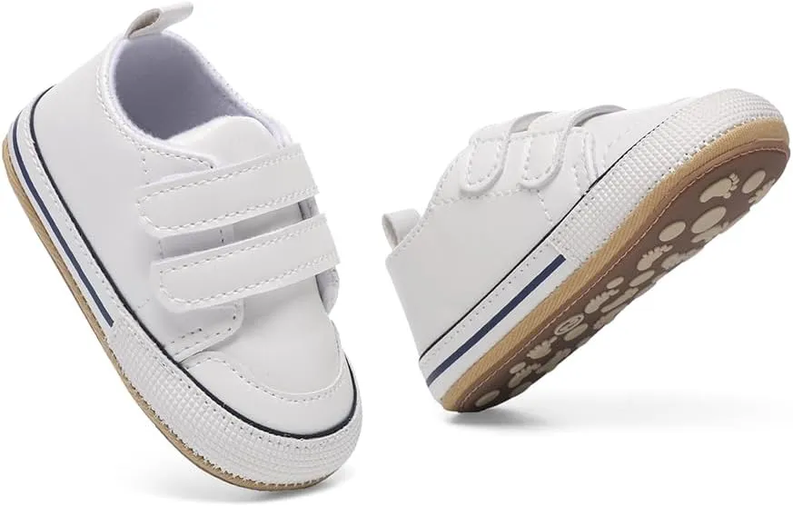 Clowora Baby Boys Girls Shoes Non-Slip Rubber Sole Sneakers Infant First Walking Toddler Crib Shoes Newborn Loafers Flats.