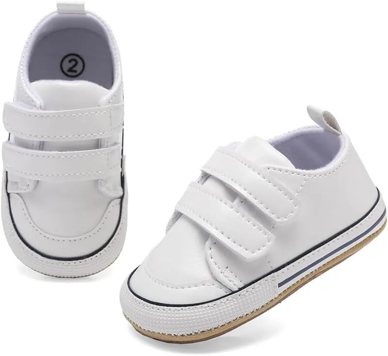 Clowora Baby Boys Girls Shoes Non-Slip Rubber Sole Sneakers Infant First Walking Toddler Crib Shoes Newborn Loafers Flats.