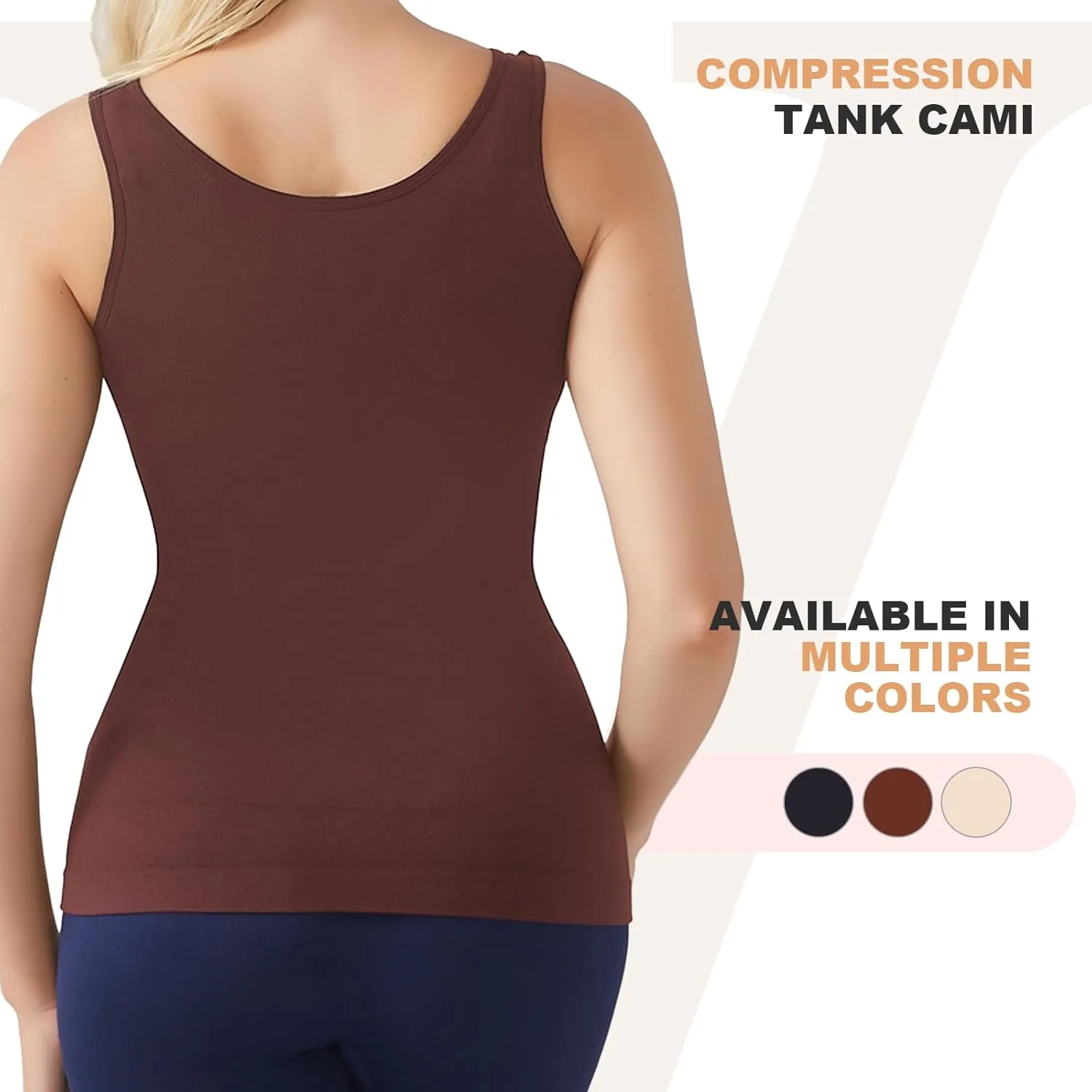Compression Tanks Top, Womens Seamless Shapewear Tummy, Control Body Shaper Camisole