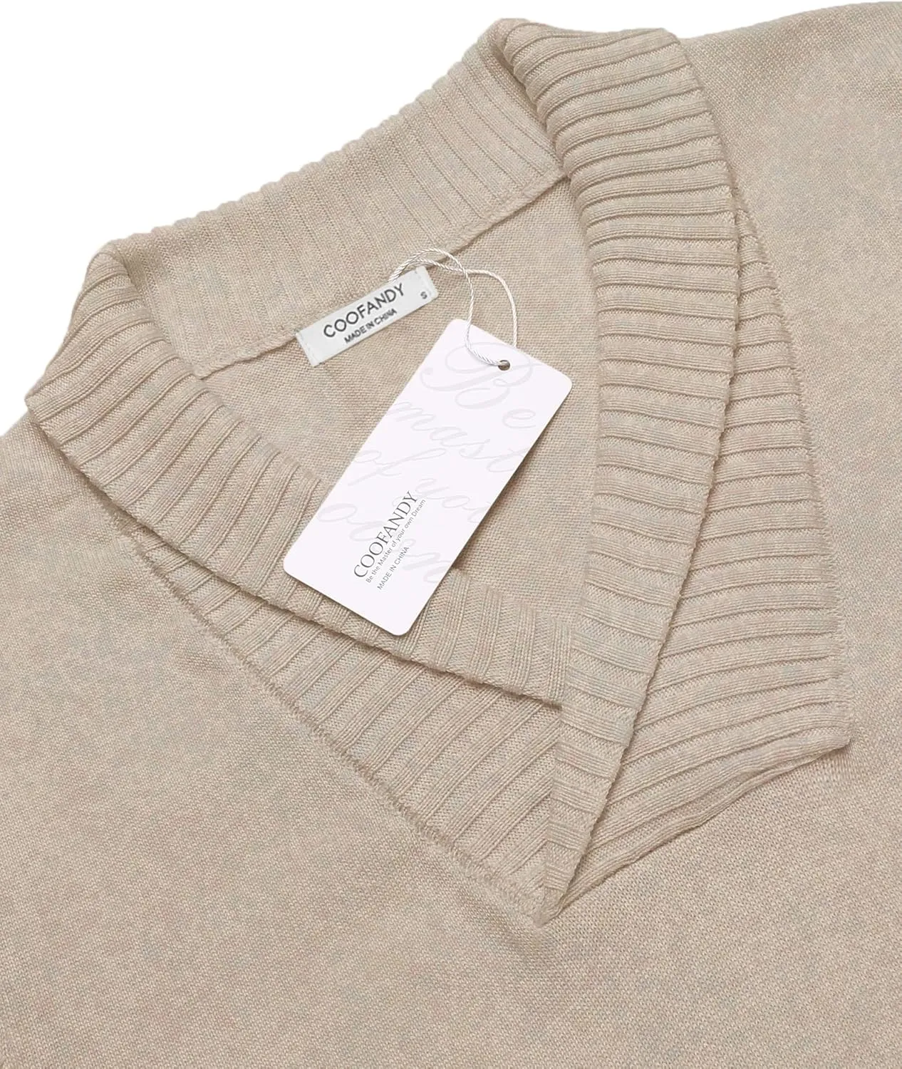 COOFANDY Men Casual Knitted Sweaters Shawl Collar Dress Sweater Long Sleeve V-Neck Pullover Tops