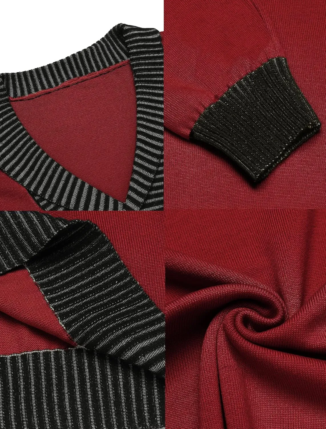 COOFANDY Men Casual Knitted Sweaters Shawl Collar Dress Sweater Long Sleeve V-Neck Pullover Tops