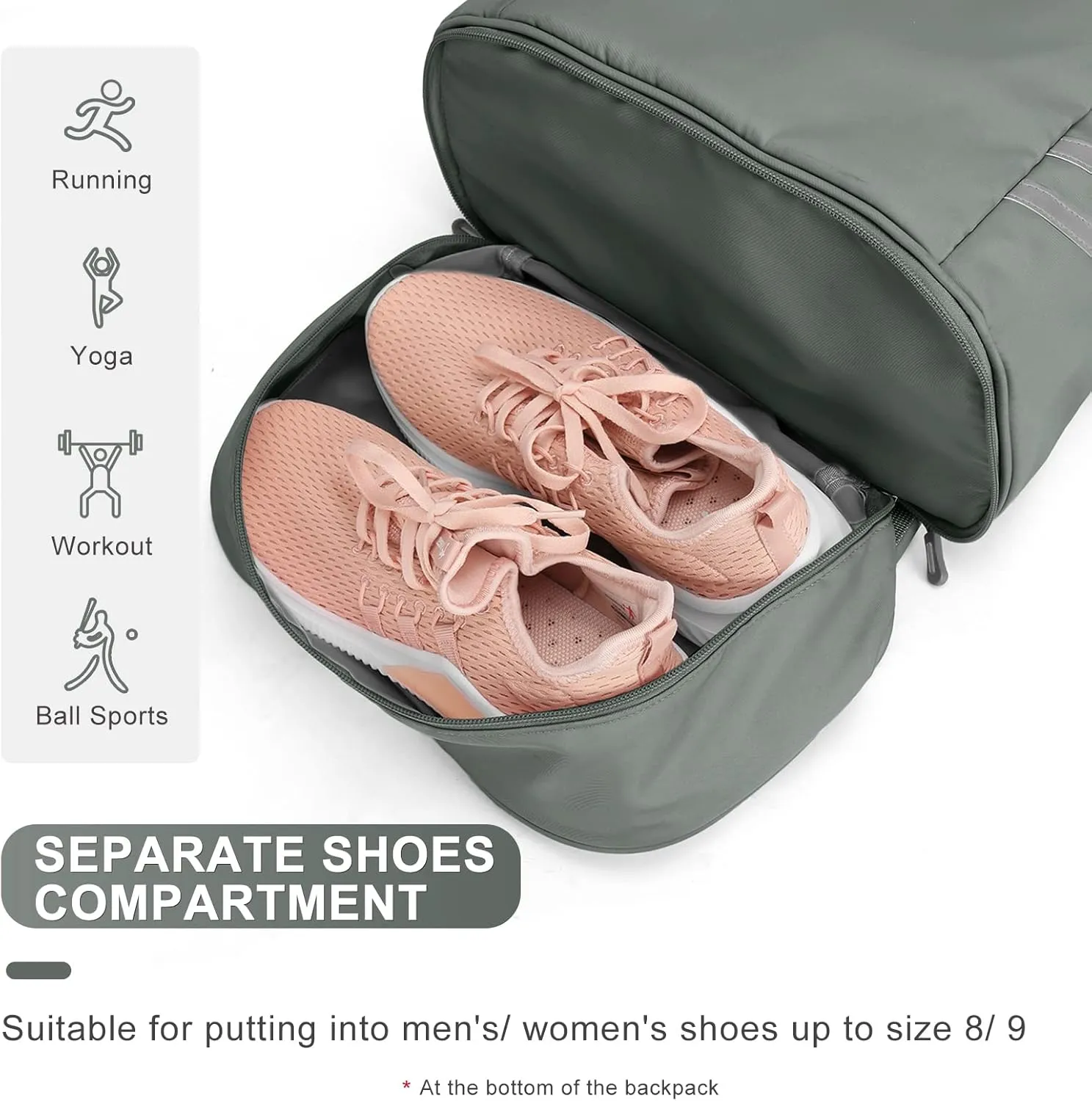 coofay Small Gym Backpack for Women Waterproof Backpack with Shoe Compartment Lightweight Travel Backpack Sports Backpack Large Gym Bag