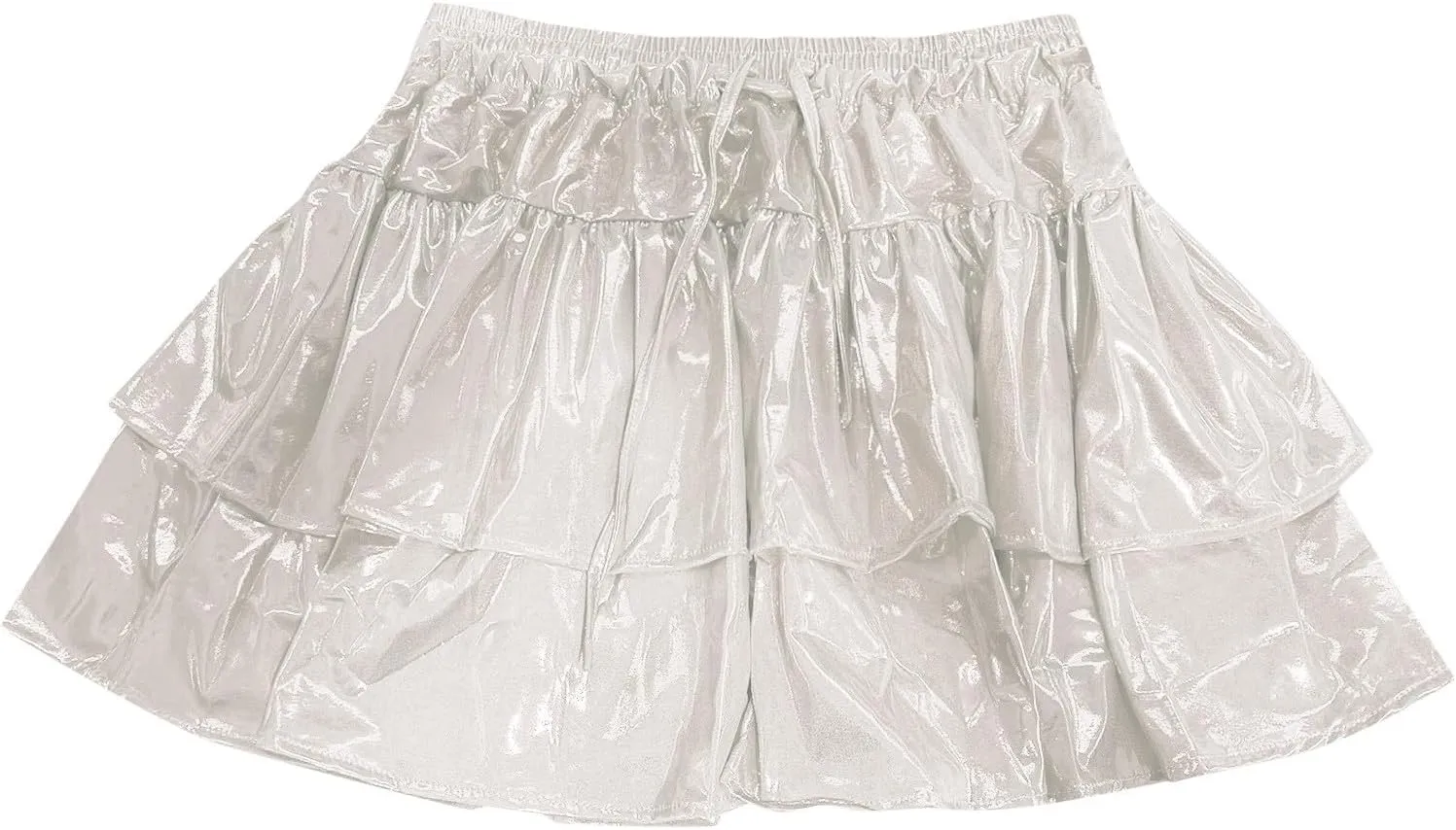 cooki Sequin Skirt for Women, Women Sparkly Metallic Flared Pleated Short Skirt Sexy Y2k Ruffle Tiered Mini Skater Skirt