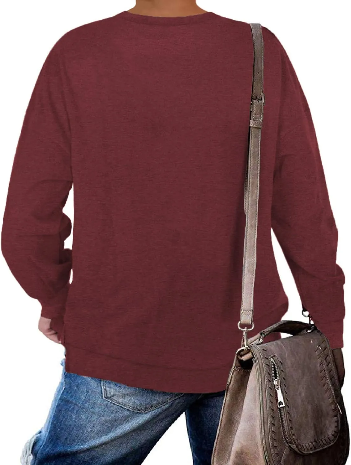 DOLNINE Plus-Size Sweatshirts for Women Casual Tops Side Slit Pullovers Shirts