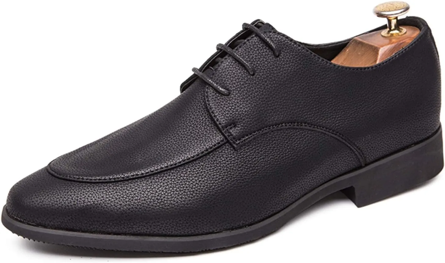 Dress Oxford Formal Shoes for Men Lace Up Apron Round Toe Derby Shoes Vegan Leather Non Slip Rubber Sole Slip Resistant Anti-Slip Business