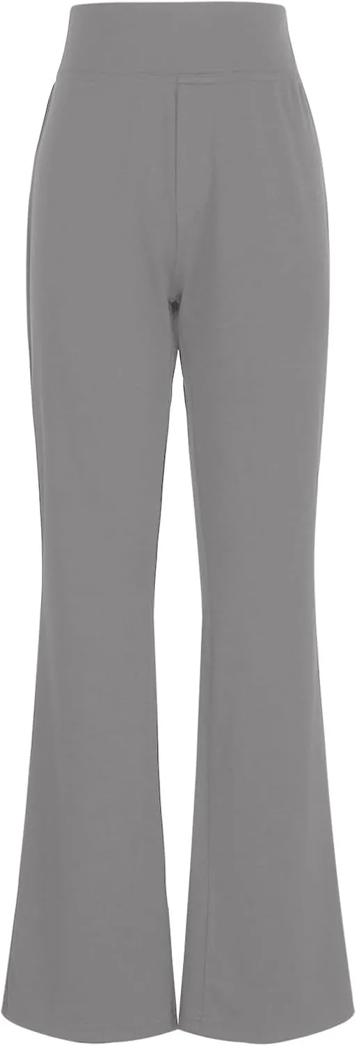 Dress Pants Women High Waist Flat Front Straight Leg Trousers Fashion Slim Fit Comfy Business Office Pant with Pocket