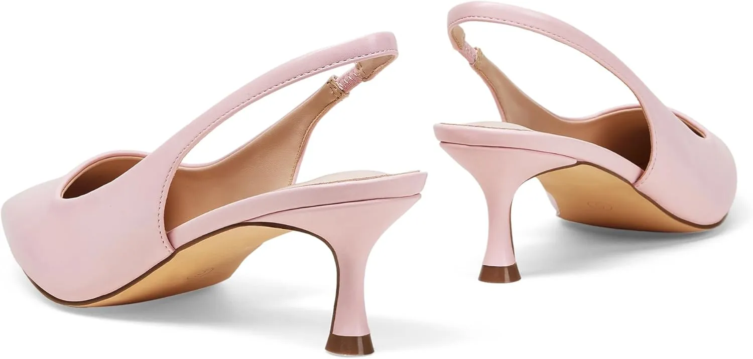 Elisabet Tang 2IN Trendy Closed Toe Slingback Kitten Heels for Women Low Dressy Pumps Wide Width Sexy for Prom