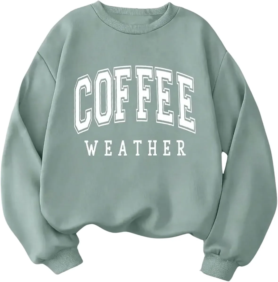 Floerns Women's Letter Print Long Sleeve Drop Shoulder Sweatshirt Crew Neck Pullovers