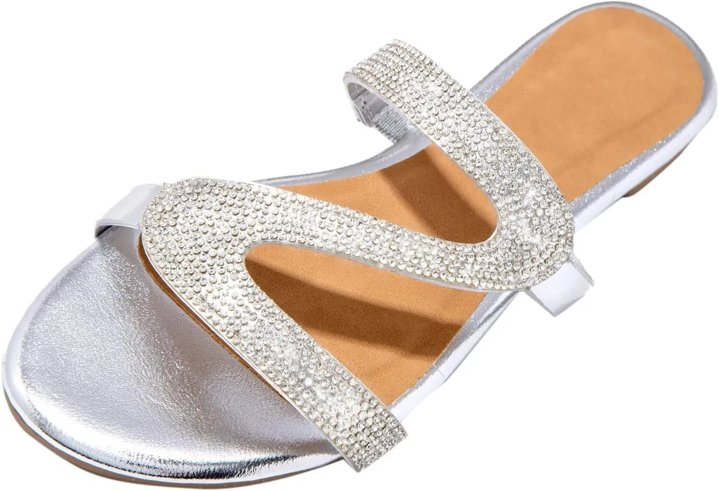 Flops Slippers Casual Crystal Ladies Retro Flat Shoes Sandals Flip Summer Women Women's Rain Boots for Women Waterproof (Silver, 8)