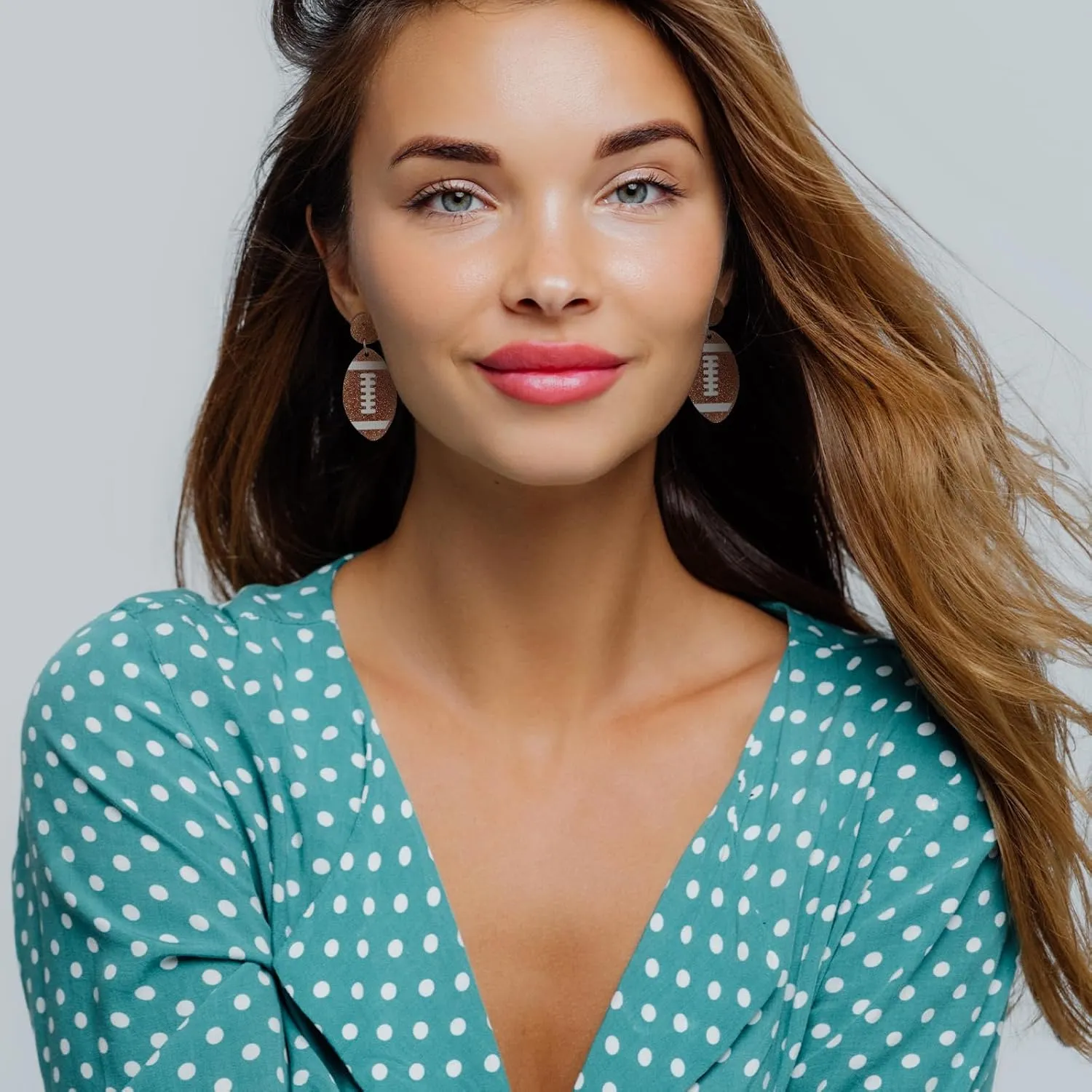 Football Earrings for Women Acrylic Game Day Earrings Soccer Dangle Earrings Sports Day Themed Rugby Earrings Game Day Jewelry