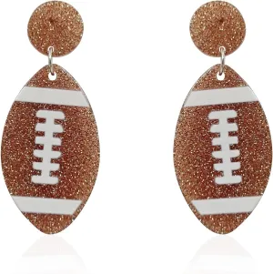 Football Earrings for Women Acrylic Game Day Earrings Soccer Dangle Earrings Sports Day Themed Rugby Earrings Game Day Jewelry