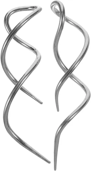 FRCOLOR 2Pcs Twisted Spiral Earrings Dangle Jewelry for Women Minimalist Long Earrings Stylish Spiral Design for Everyday Wear Durable and Versatile Ear Accessories