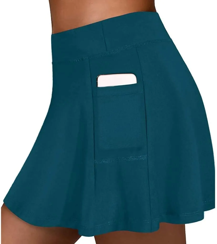 FZYLQY Tennis Skirts for Womens with Shorts Pleated Athletic Skirts with Pockets High Waisted Golf Skort for Workout