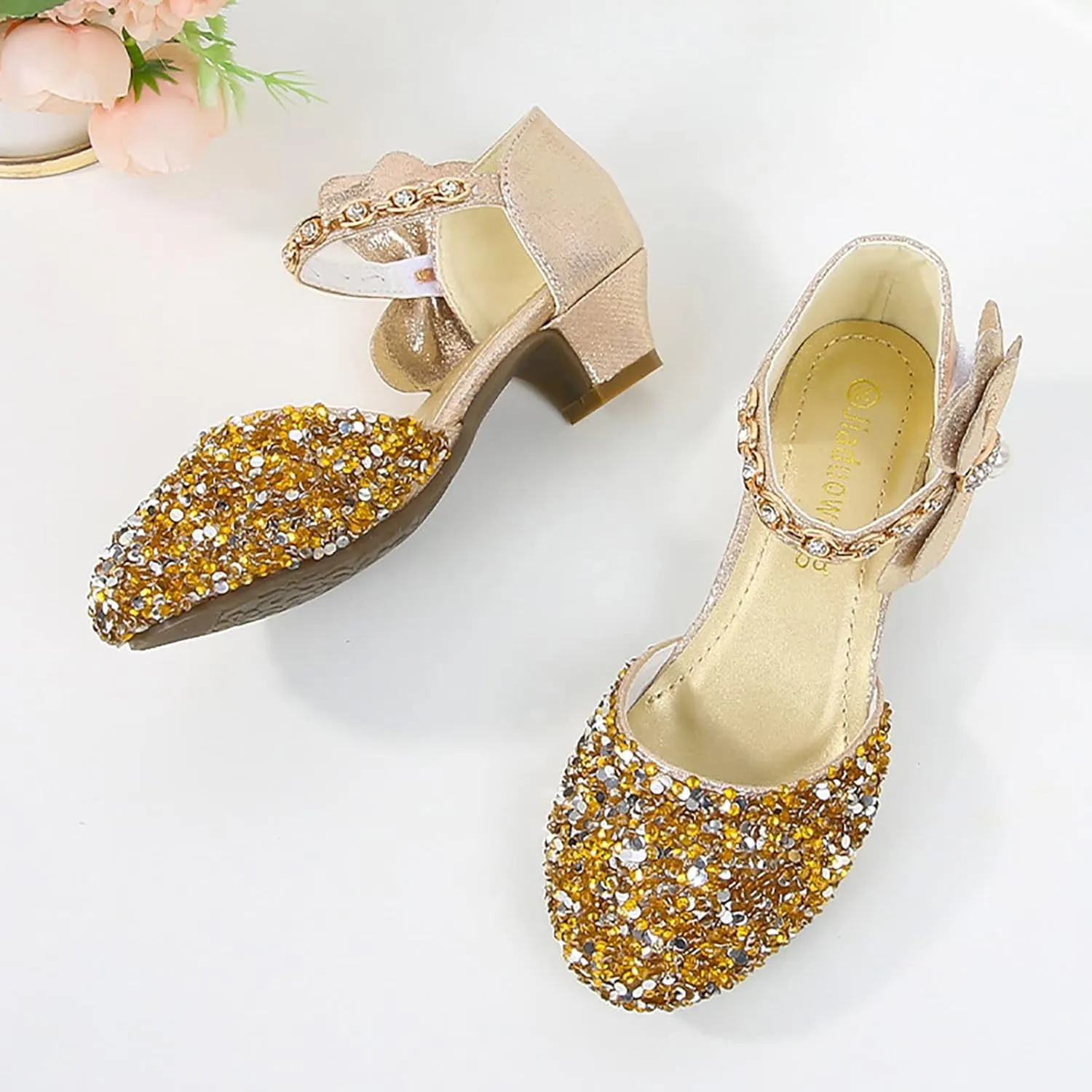 Girls Low Heeled Shoe Dress Shoes Rhinestone Bows Low Heel Princess Flower Wedding Party baby clothes bundles for girls