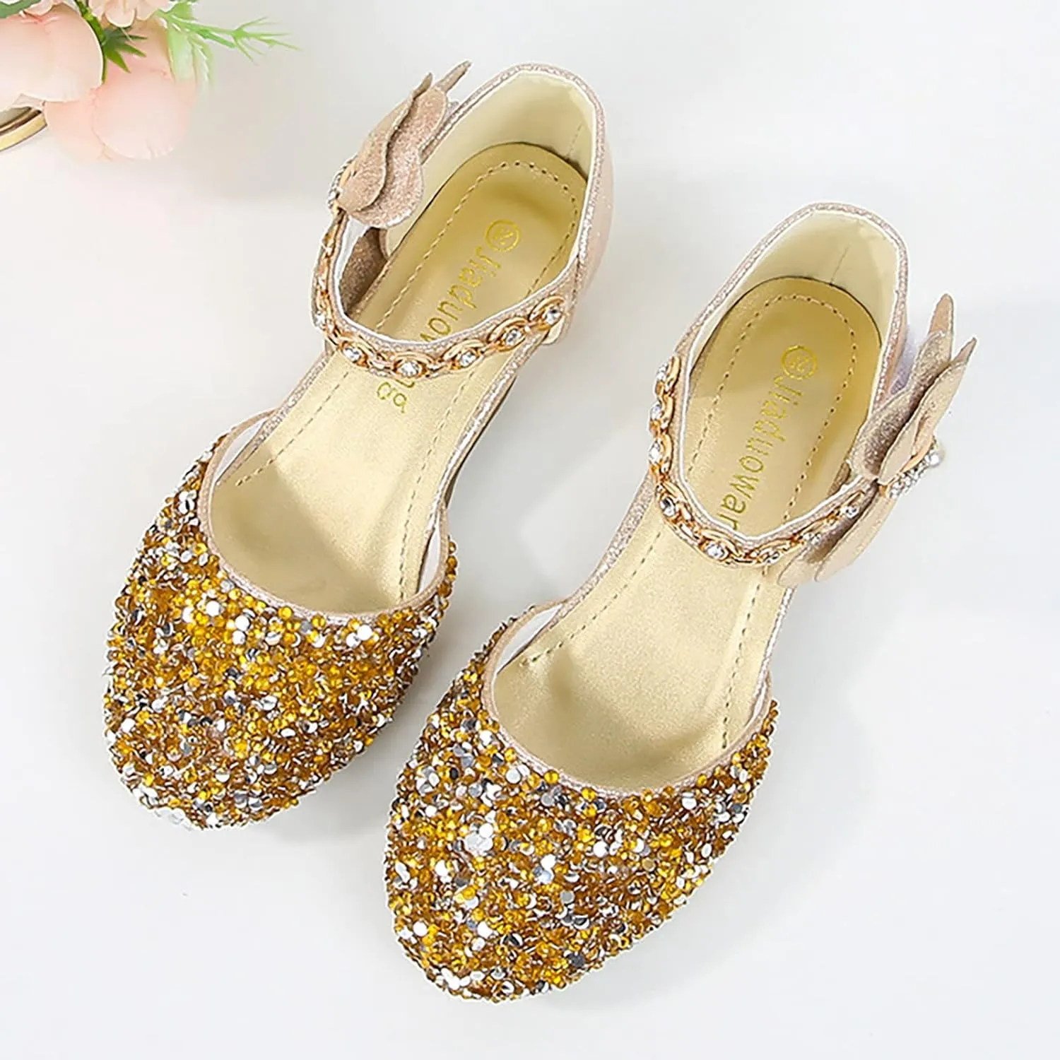 Girls Low Heeled Shoe Dress Shoes Rhinestone Bows Low Heel Princess Flower Wedding Party baby clothes bundles for girls