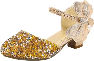 Girls Low Heeled Shoe Dress Shoes Rhinestone Bows Low Heel Princess Flower Wedding Party baby clothes bundles for girls