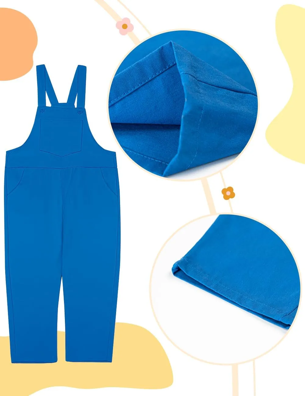 Girls Overalls Sleeveless Adjustable Jumpsuits Kids Casual Loose Romper Cute Long Pants with Pockets